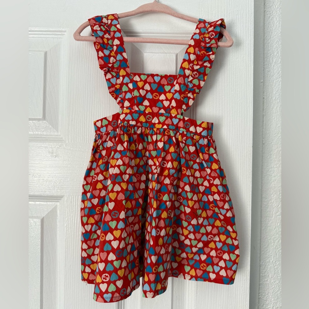 Gucci Kids Dress - Red, Yellow, Blue Heart Pattern